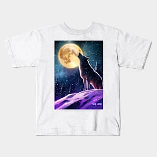 Winter Wolf Howling Kids T-Shirt